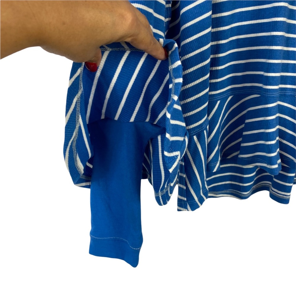FREE PEOPLE We The Free Round About Tee Top Shirt Blue Small-S Faux Undershirt - Picture 4 of 9
